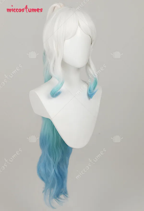 Miccostumes One Piece White Green Gradient Long Cosplay Wig