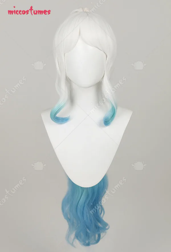 Miccostumes One Piece White Green Gradient Long Cosplay Wig