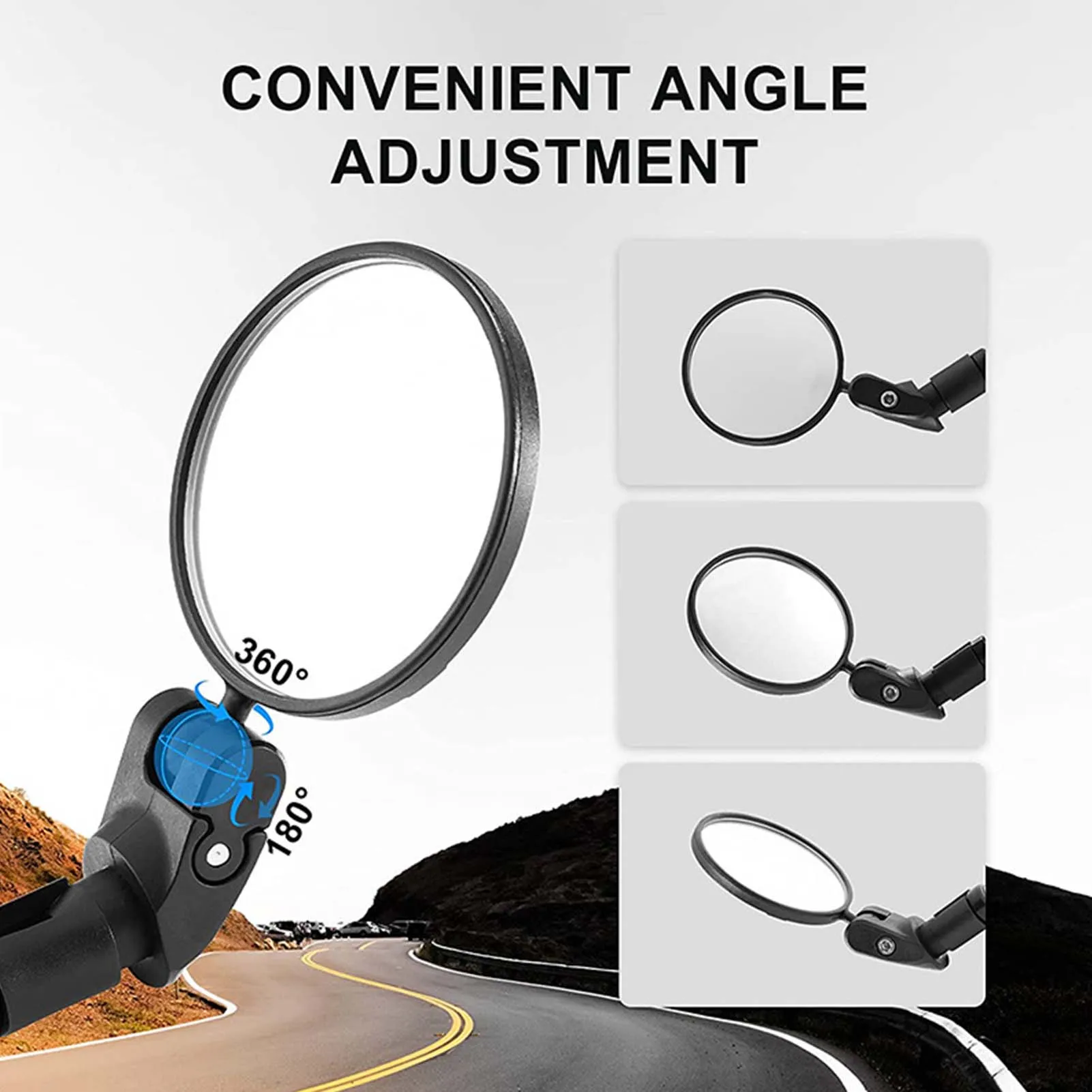 Bike Rearview Mirror 360 Degree Adjustable Bicycle Handlebar Mirror Cycling Rear View Mirrors With Hexagon Wrench Bike Accessory