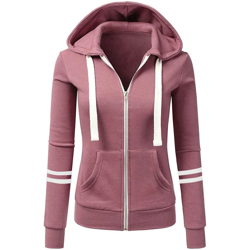Women Winter Polyester Hoody Jackets Top Quality Windproof Jackets Outdoor Thick Fabric Jogging Jacket