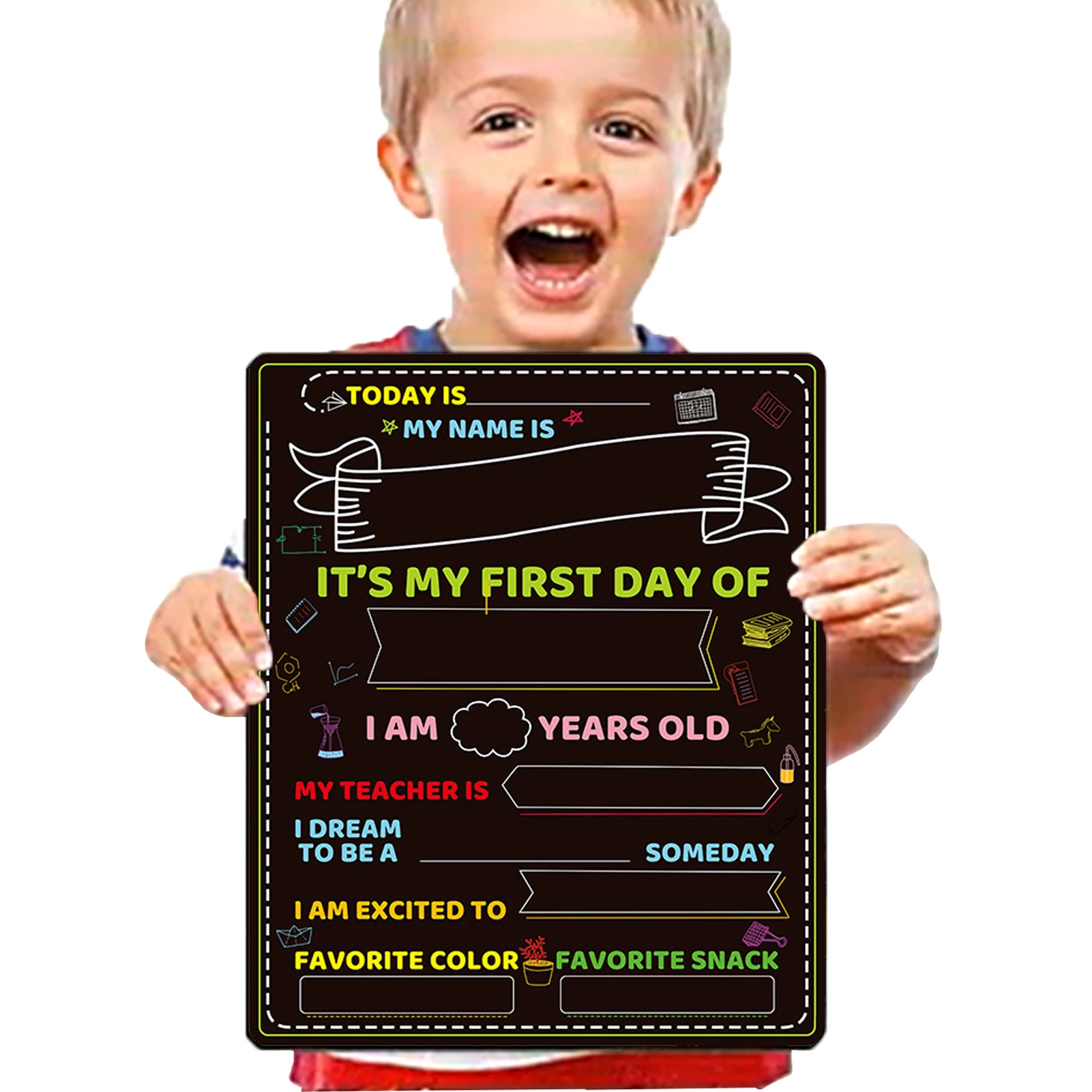 First Day Of School Board 10 X 12 Double-Sided First And Last Day Of School Board Reusable Back To School Sign Photo Prop Back