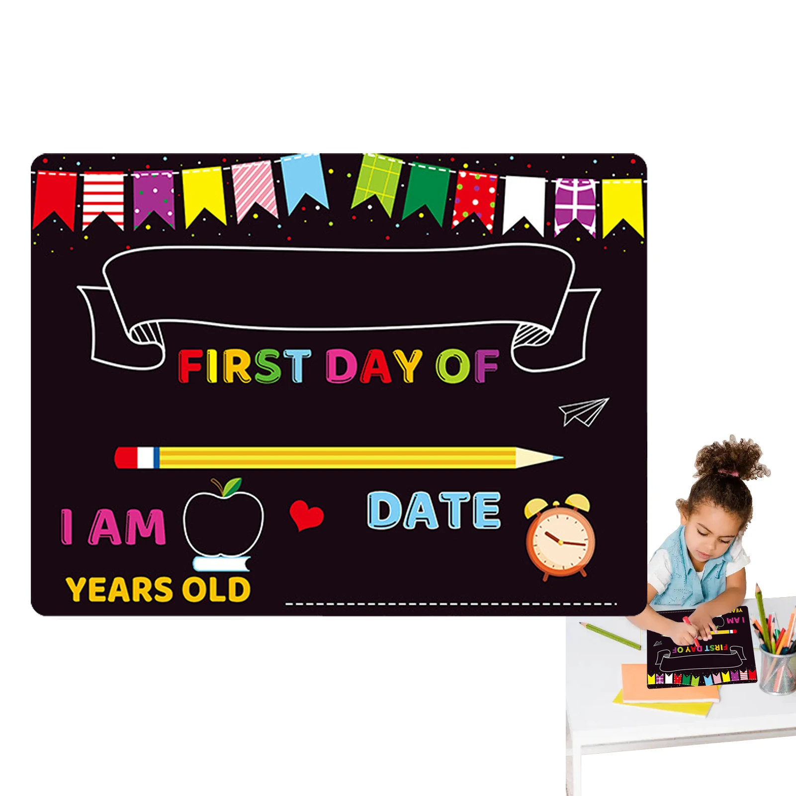 First Day Of School Board 10 X 12 Double-Sided First And Last Day Of School Board Reusable Back To School Sign Photo Prop Back