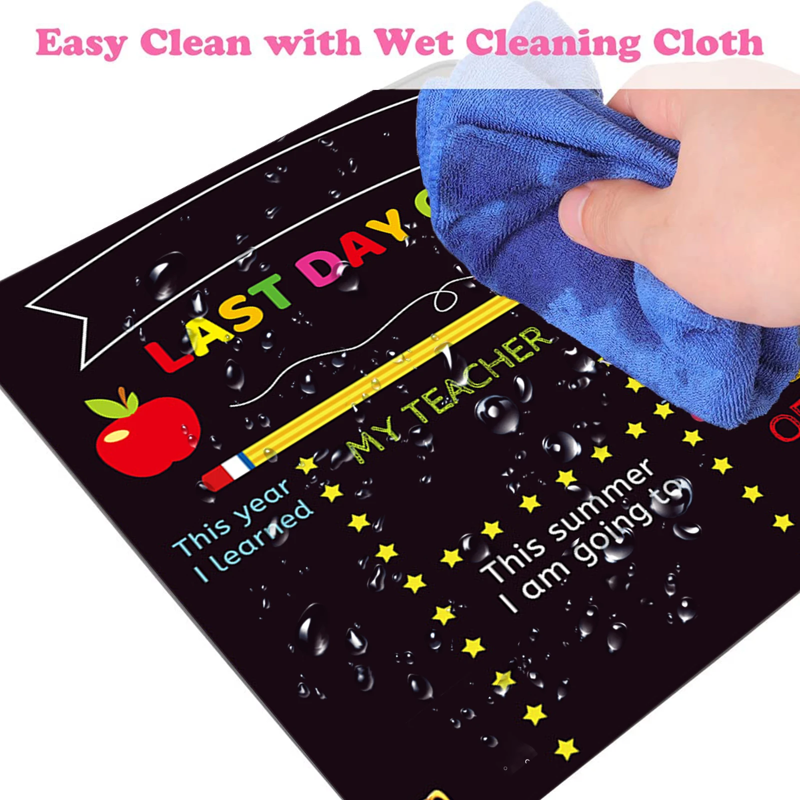 First Day Of School Board 10 X 12 Double-Sided First And Last Day Of School Board Reusable Back To School Sign Photo Prop Back