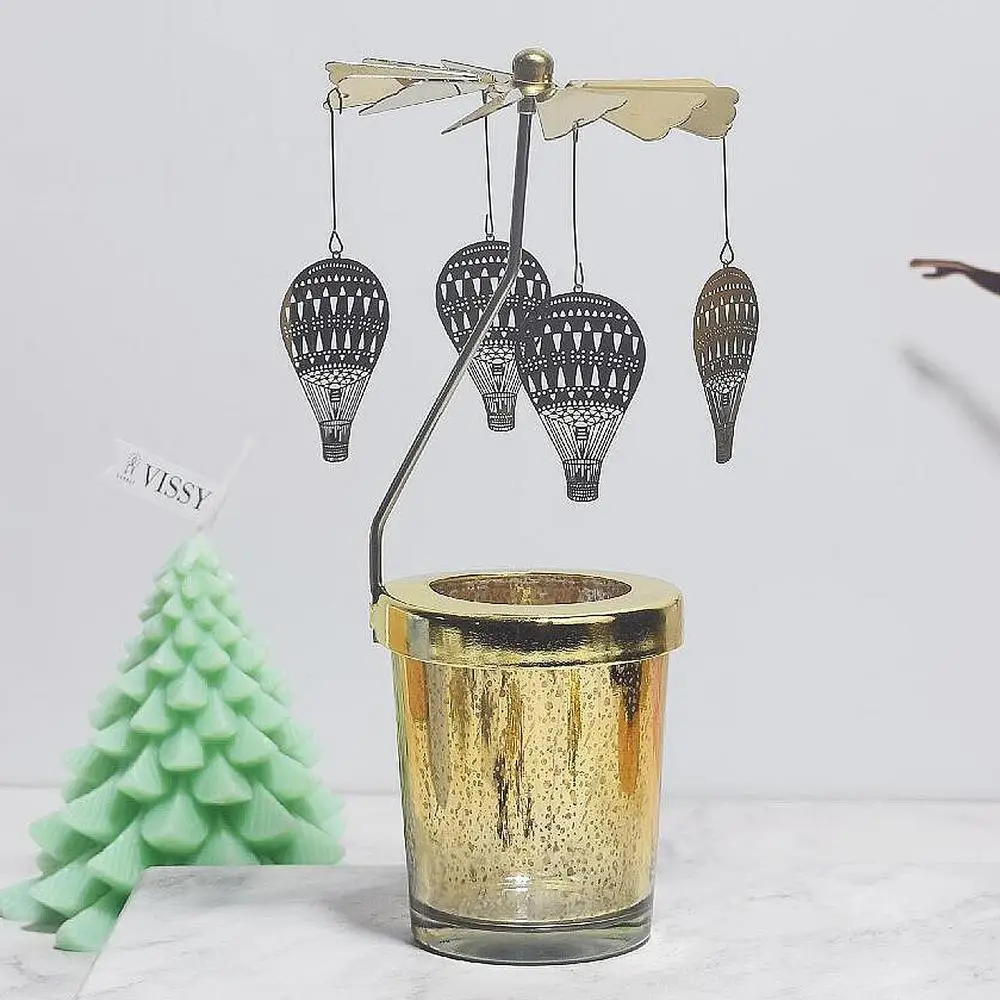 Carousel Aromatherapy Candle Revolving Scenic Lantern Candlestick Tray Girl Dream Dreamcatcher Fragrance Candlestick Decor