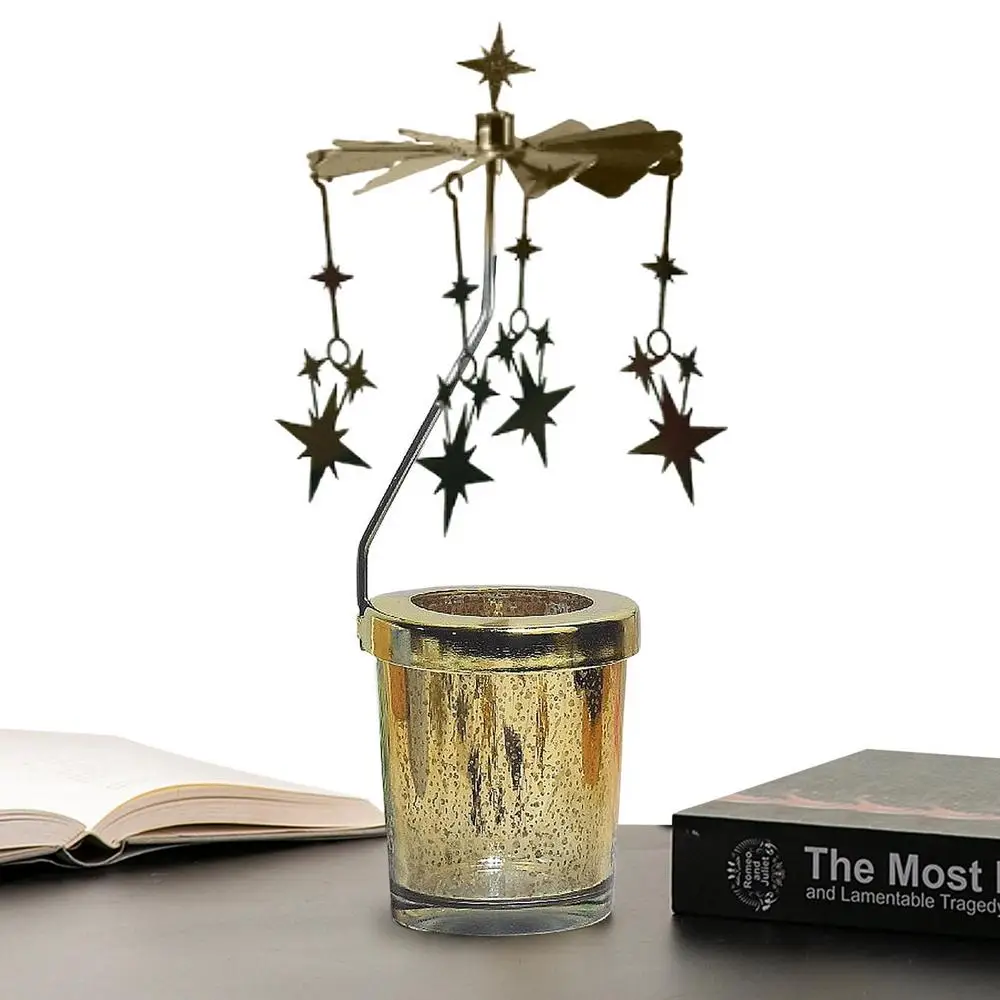 Carousel Aromatherapy Candle Revolving Scenic Lantern Candlestick Tray Girl Dream Dreamcatcher Fragrance Candlestick Decor