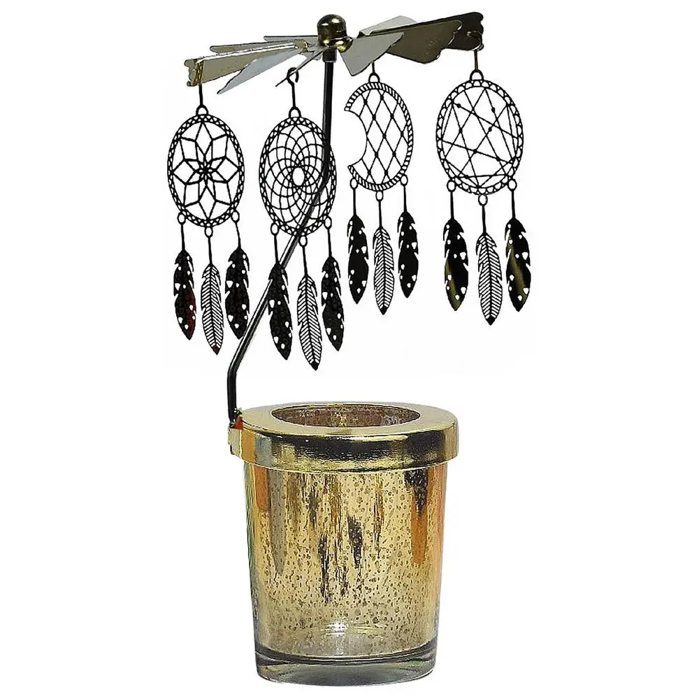 Carousel Aromatherapy Candle Revolving Scenic Lantern Candlestick Tray Girl Dream Dreamcatcher Fragrance Candlestick Decor