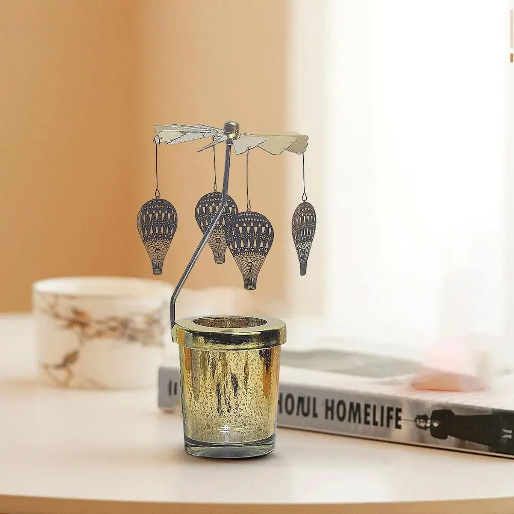 Carousel Aromatherapy Candle Revolving Scenic Lantern Candlestick Tray Girl Dream Dreamcatcher Fragrance Candlestick Decor