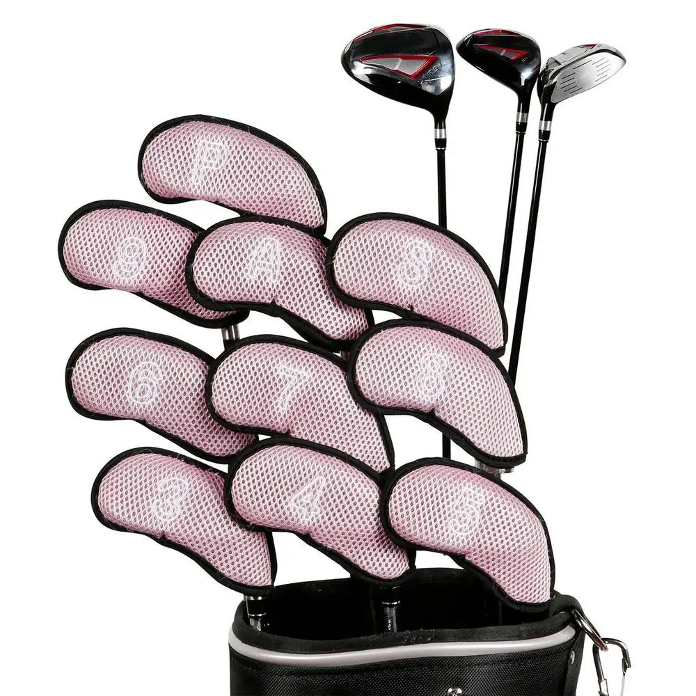 10pcs Golf Head Covers Golf Iron Headcover 3 4 5 6 7 8 9 S A P Golf Putter Club Headcovers Protector Golf Accessories Supplies