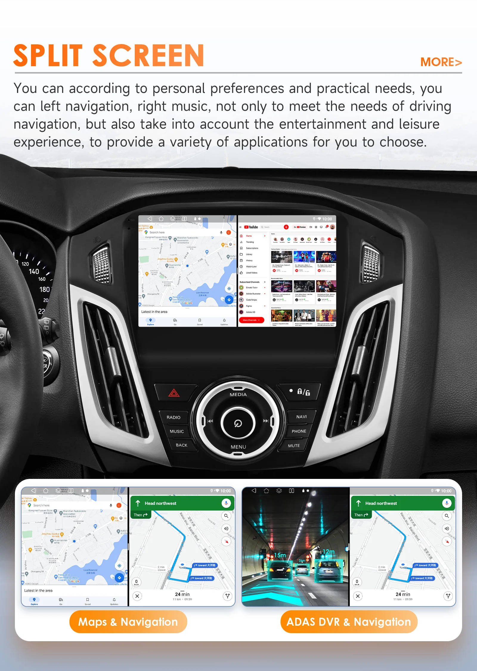 2din 360 Camera Android Car radio for Ford Focus 3 MK 3 2011 - 2017 Multimedia Video player GPS navigation Stereo 6115 Autoradio