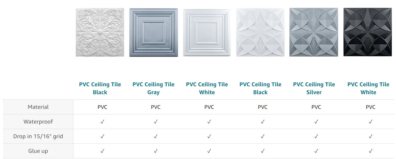 Art3d Drop Ceiling Tiles 24x24 in White (12-Pack, 48 Sq.ft), Wainscoting Panels Glue Up 2x2