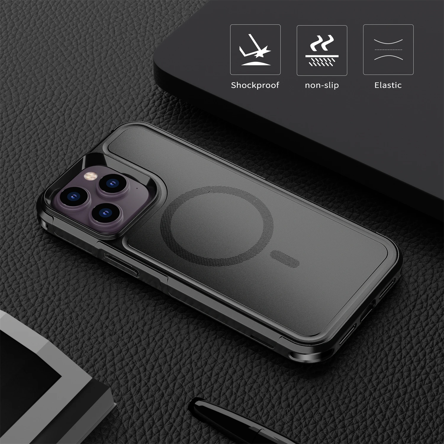 Magnetic Case for iPhone 14 13 Pro Max Case MIL-Grade Drop Tested & Compatible with MagSafe Back Anti-Fingerprint Anti-Scratch
