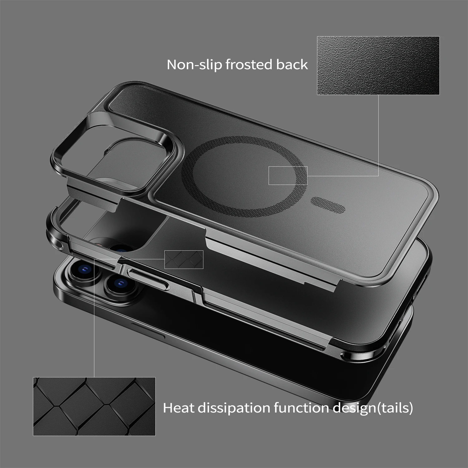 Magnetic Case for iPhone 14 13 Pro Max Case MIL-Grade Drop Tested & Compatible with MagSafe Back Anti-Fingerprint Anti-Scratch