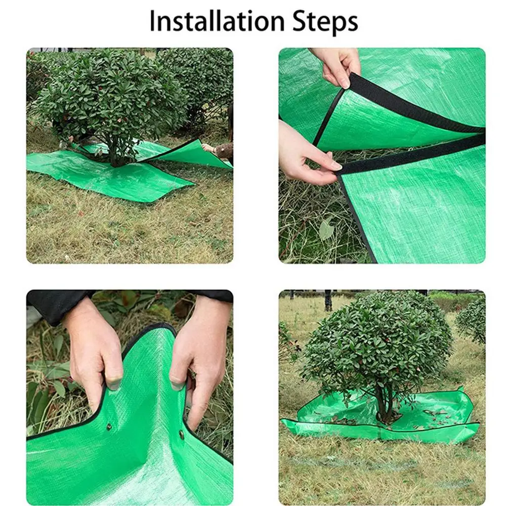 Bush Trimming Catcher Pruning Tarp With 12 Inches Hole And Corner Buckles Garden Tree Pruning Waterproof Tarp Four Corners