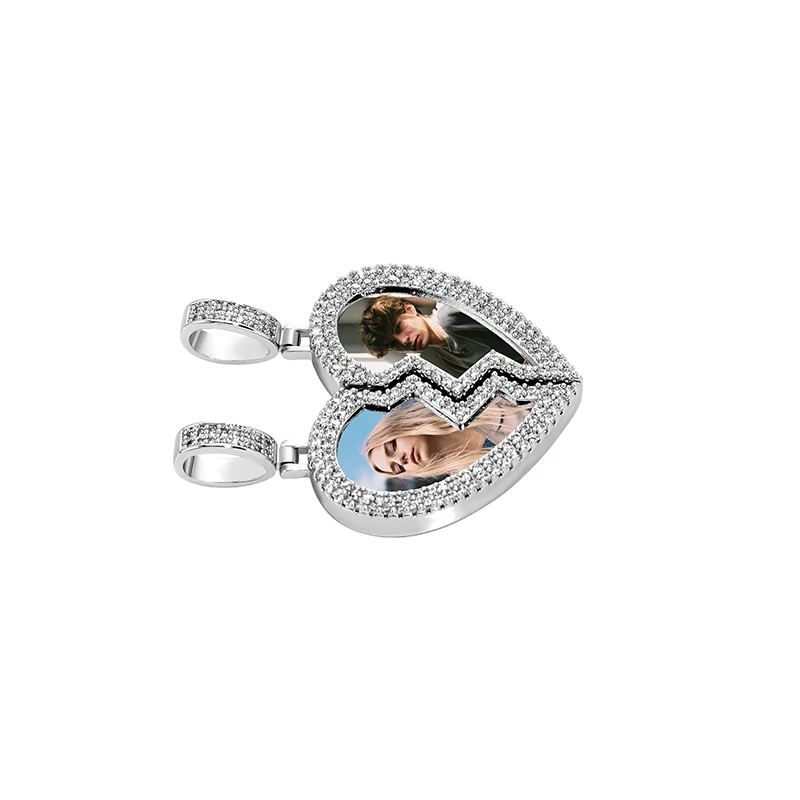 JINAO Custom Heart Shaped Photo Picture Frame Pendant For Necklace Jewelry Couple Valentine's Day Gift Romantic