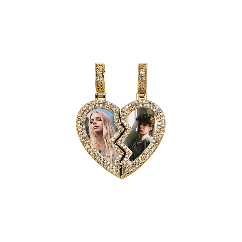 JINAO Custom Heart Shaped Photo Picture Frame Pendant For Necklace Jewelry Couple Valentine's Day Gift Romantic