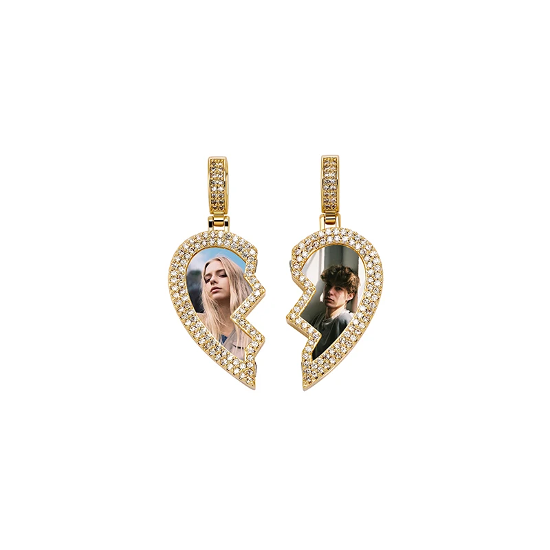 JINAO Custom Heart Shaped Photo Picture Frame Pendant For Necklace Jewelry Couple Valentine's Day Gift Romantic