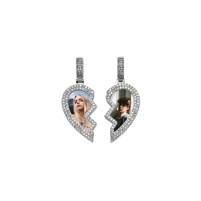JINAO Custom Heart Shaped Photo Picture Frame Pendant For Necklace Jewelry Couple Valentine's Day Gift Romantic