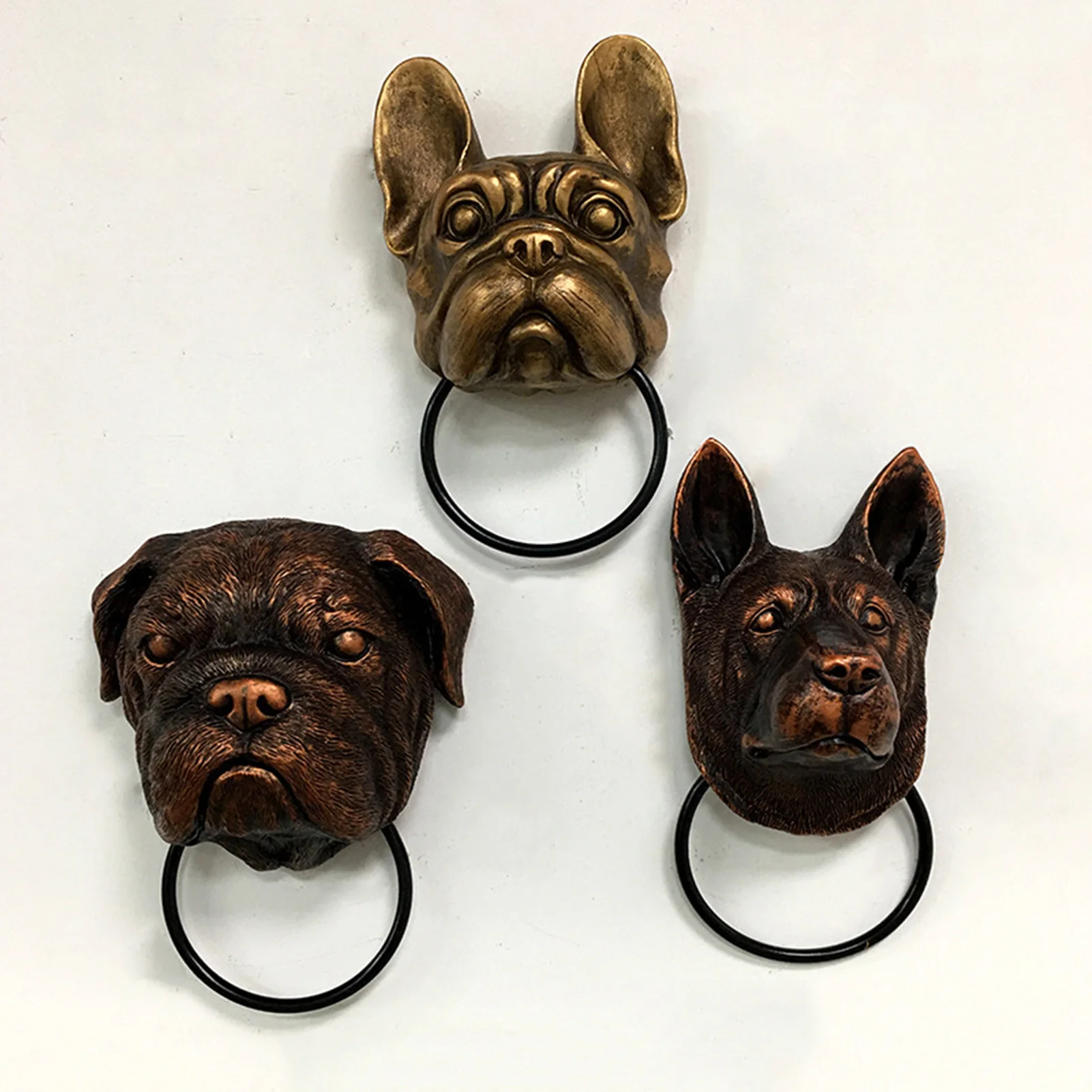 Creative Animals Head Door Knocker Retro Resin Crafts Personalized Wall Art Decoration For Front Door Heavy Gothic Door Knockers
