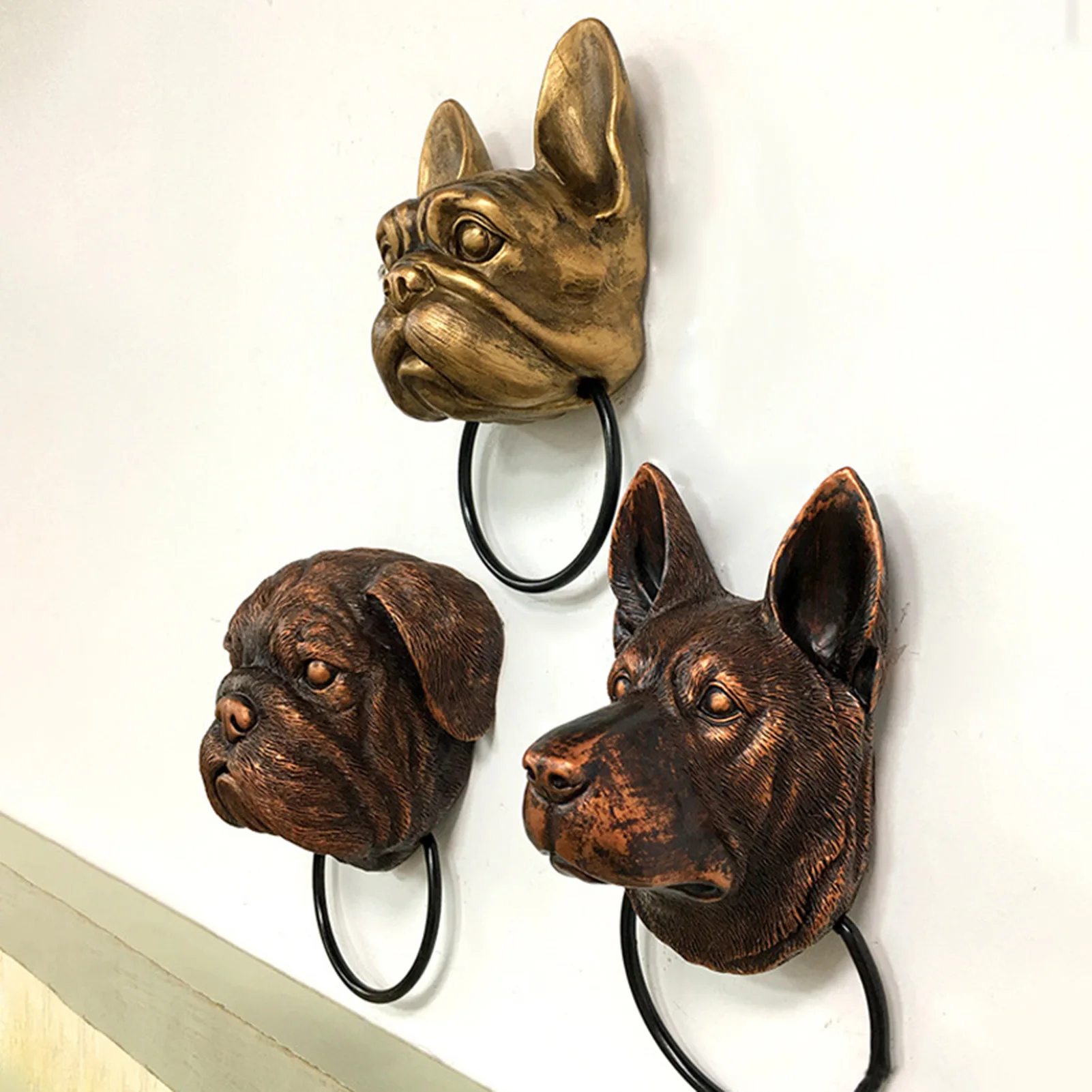 Creative Animals Head Door Knocker Retro Resin Crafts Personalized Wall Art Decoration For Front Door Heavy Gothic Door Knockers