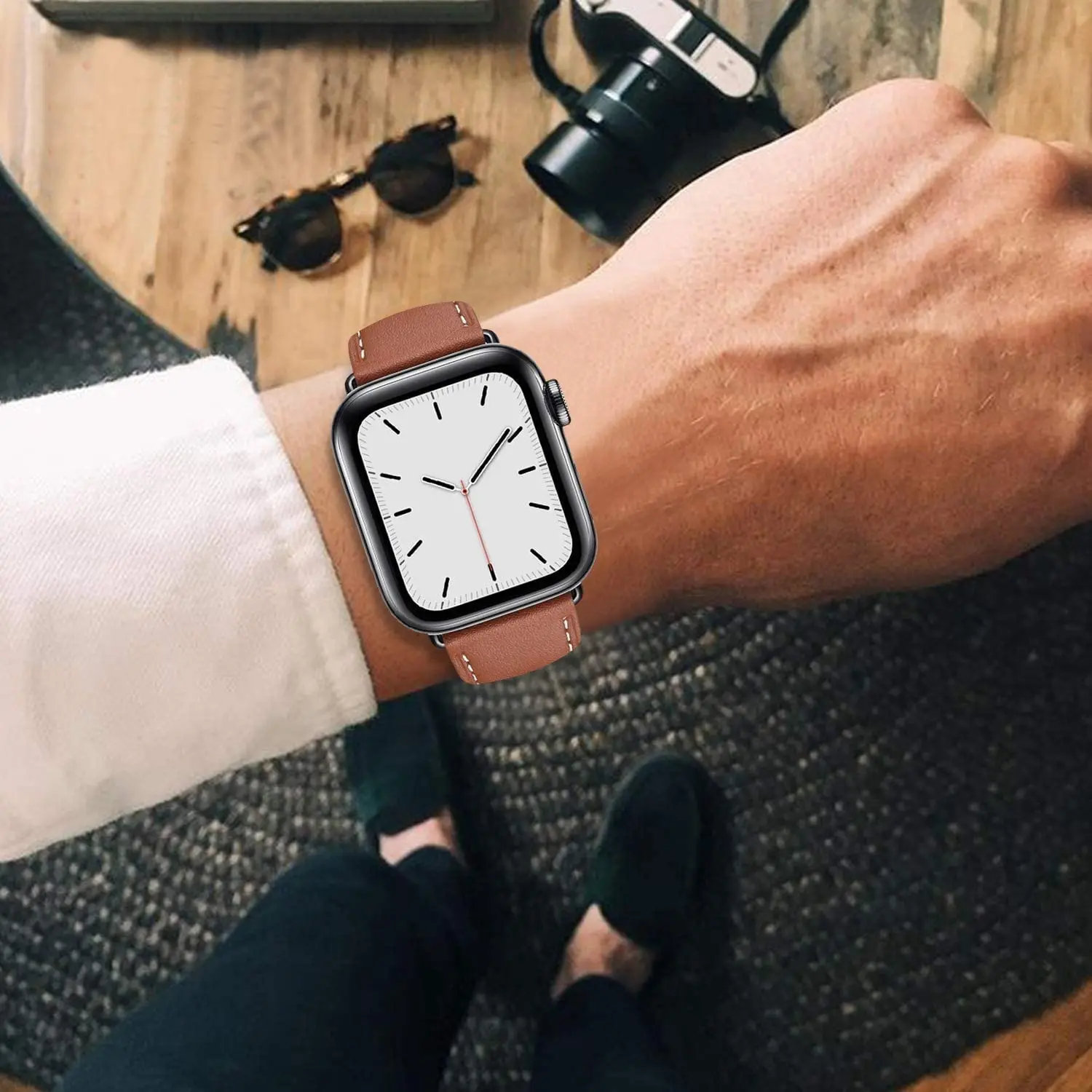 Leather strap for Apple watch band 45mm 41mm 44mm 40mm 38mm 42mm Single tour watchband bracelet correa iwatch series 7 5 4 6 se