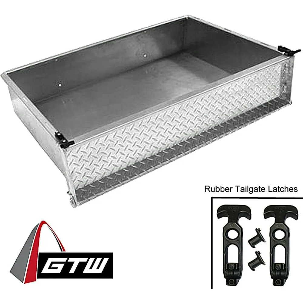 Golf Cart Cargo Box | Universal Fit | Compatible with Club Car, EZGO, Yamaha and Other Makes & Models | Aluminum Diamond Plate