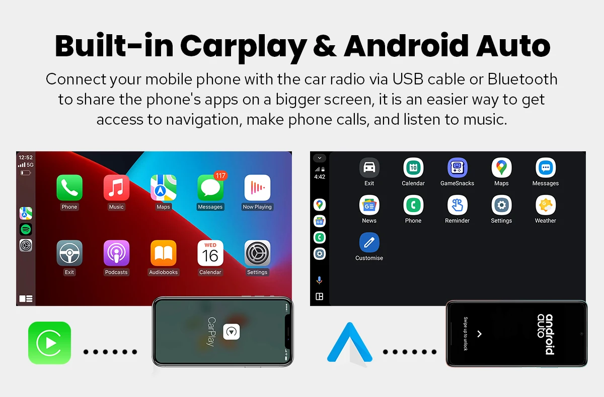 2025 Upgraded Newest Car Radio Stereo Multimedia Player Wireless Android Auto Apple CarPlay Ships from EU/US Warehouse