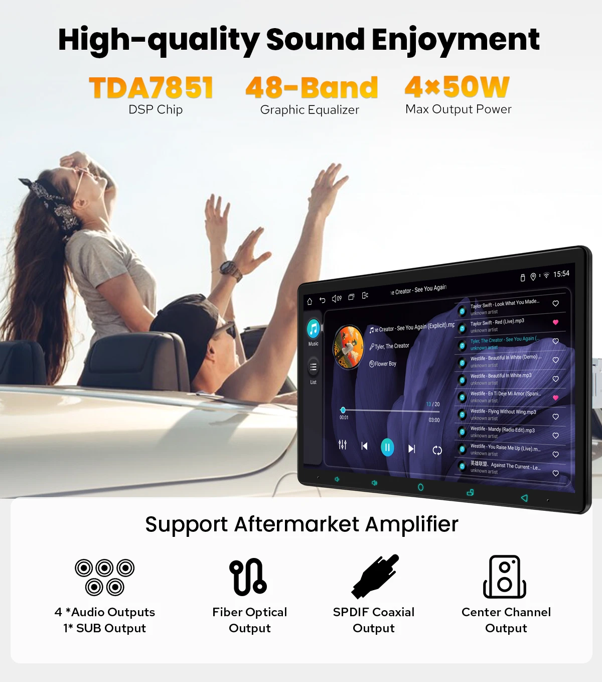 2025 Upgraded Newest Car Radio Stereo Multimedia Player Wireless Android Auto Apple CarPlay Ships from EU/US Warehouse