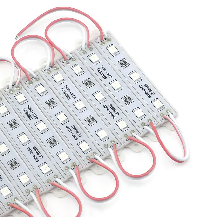 20PCS LED Modules Light 5050 SMD 3LED DC12V Waterproof Advertising Sign Backlight Modules Lights RGB Red Green Blue Warm White