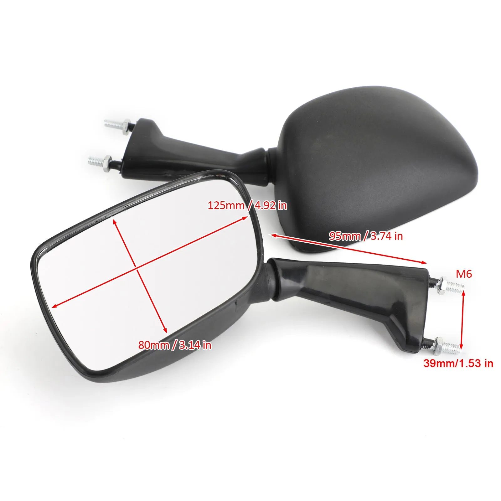 Artudatech BLACK REARVIEW SIDE MIRRORS Fit for Yamaha TZM 150 TZR250 TZR 250 3XV 1990-1995