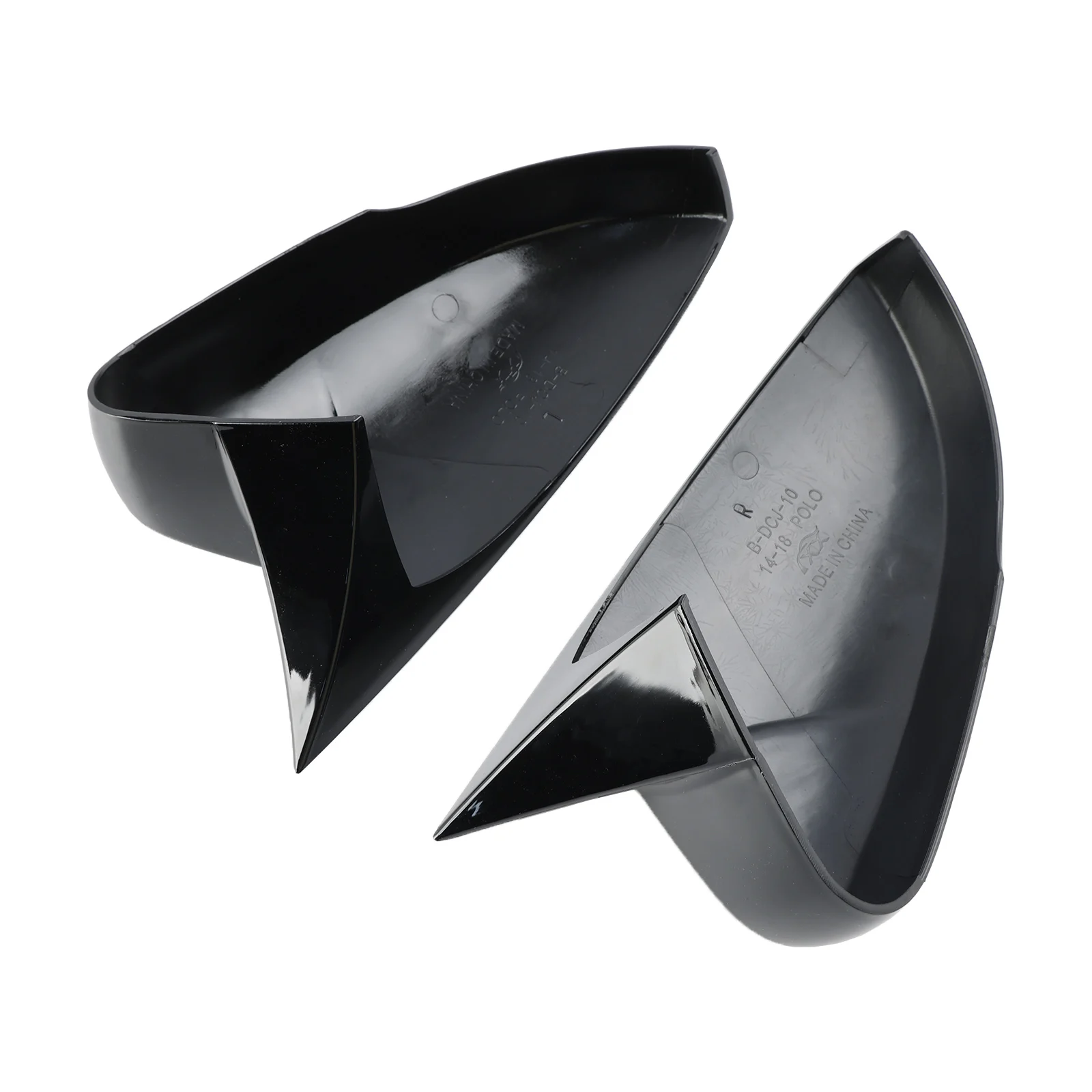 Artudatech Gloss Black Wing Door Mirror Cover Caps for Left + Right VW Polo MK5 09-17