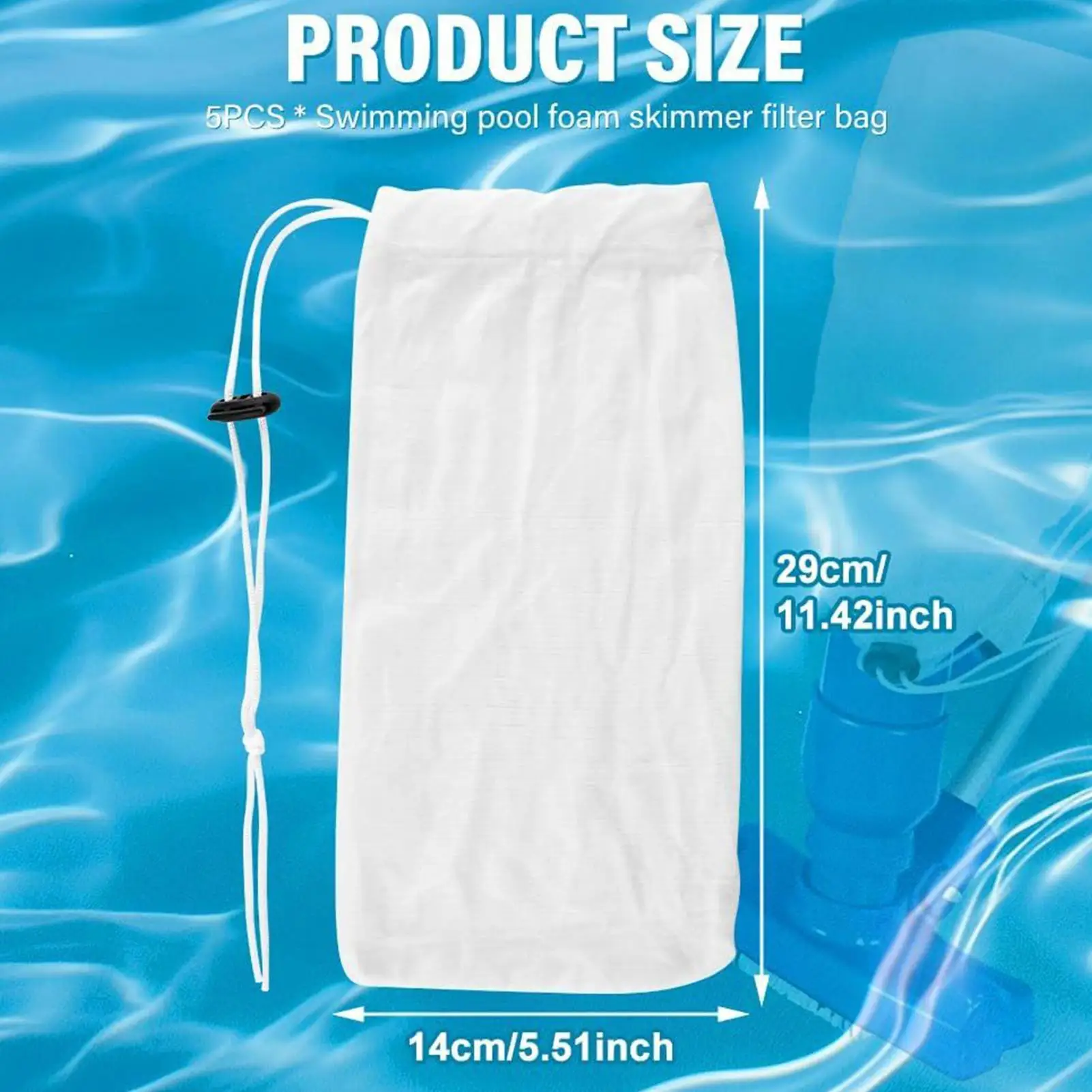 Pool Filter Bags Pool Vacuum Cleaner Replace Bags 10 Pieces Reusable Nylon Pouch Water Cleaning Accessories For Dirt Hair Sand