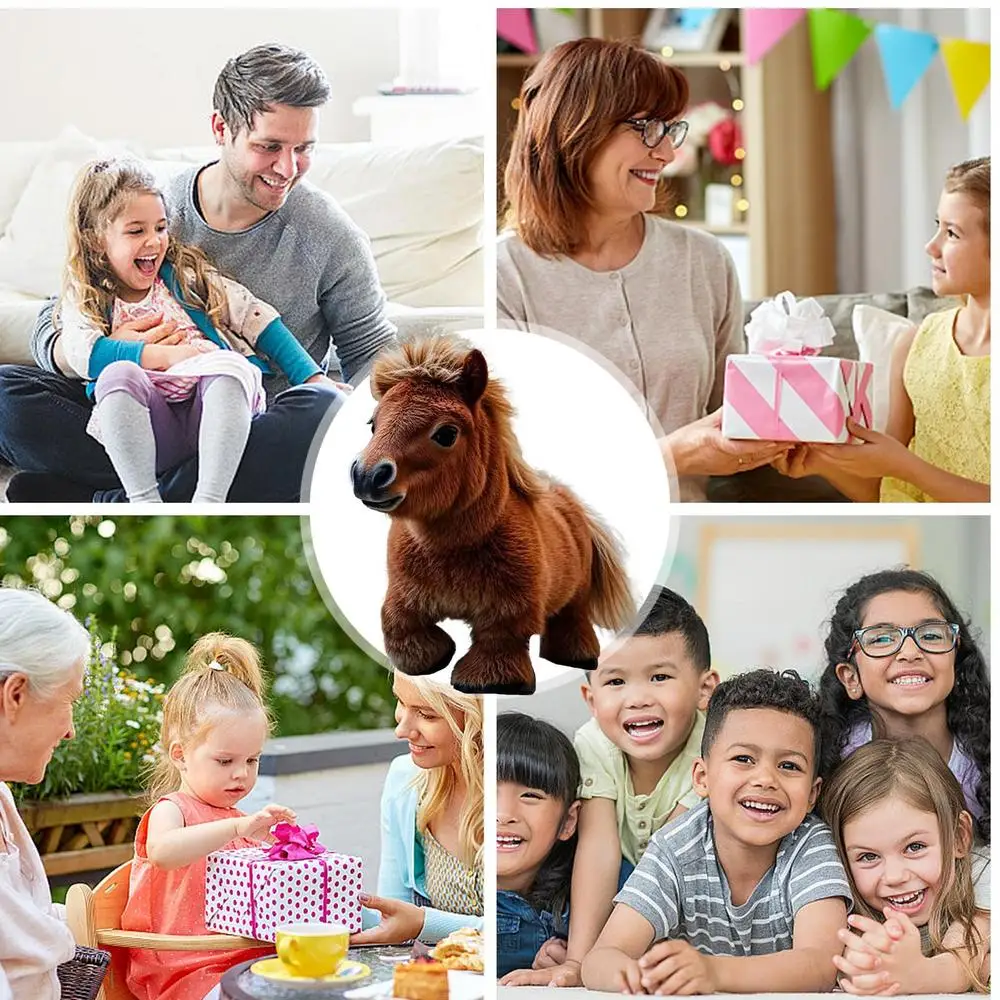 Kids Horse Toys Horse Stuffed Animal With Movement & Sounds Early Educational Toy Interactive Electronic Pet For Girls Boys