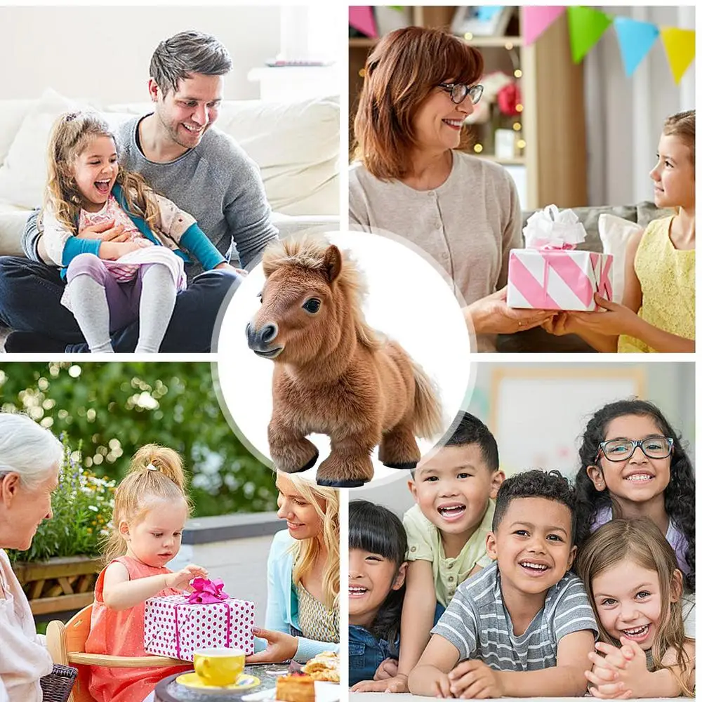 Kids Horse Toys Horse Stuffed Animal With Movement & Sounds Early Educational Toy Interactive Electronic Pet For Girls Boys