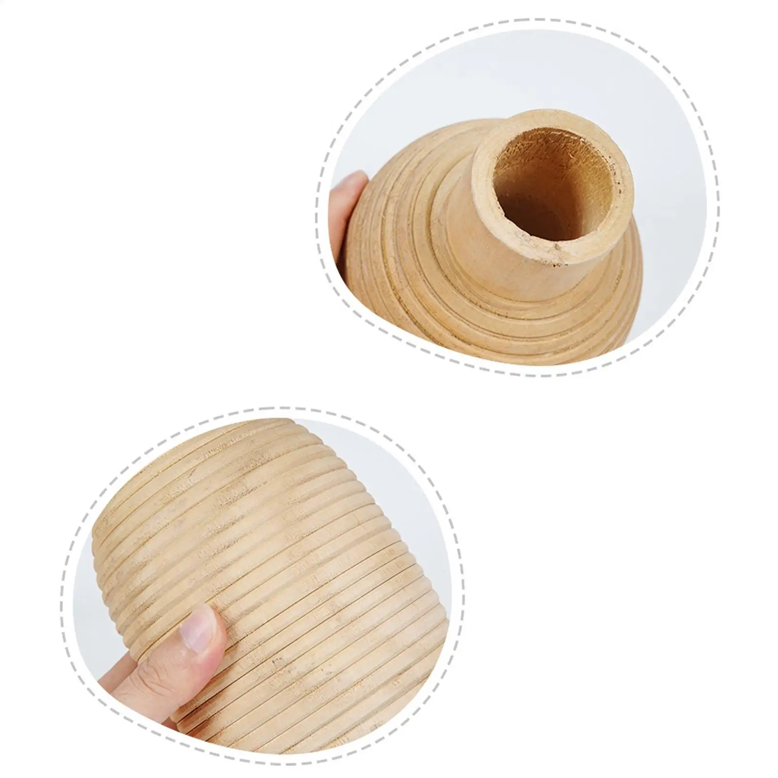 Wood Vases For Decor Wood Flowers Vase Home Decor Table Ornament Plant Container Farmhouse Supplies For Dining Room Living Room