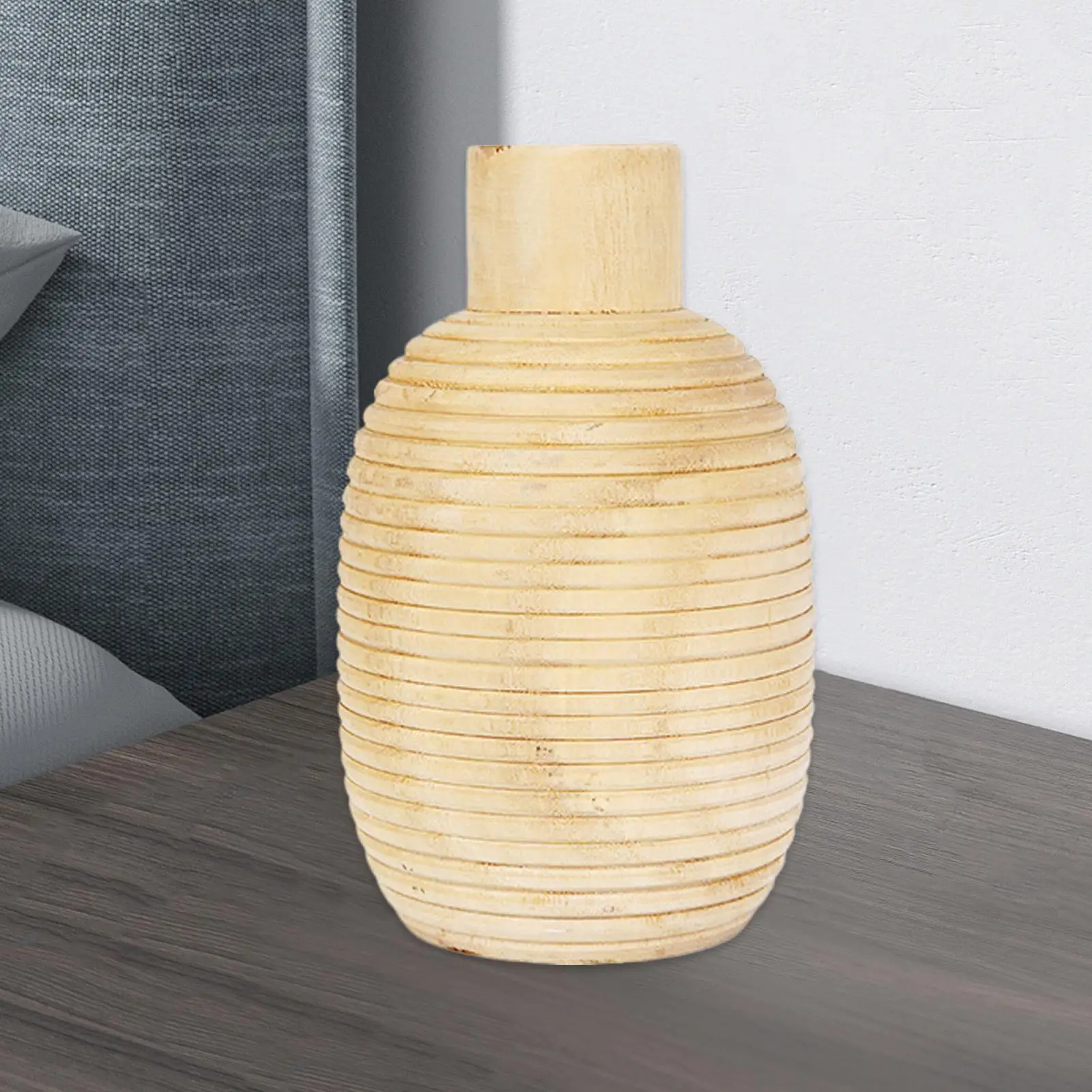 Wood Vases For Decor Wood Flowers Vase Home Decor Table Ornament Plant Container Farmhouse Supplies For Dining Room Living Room