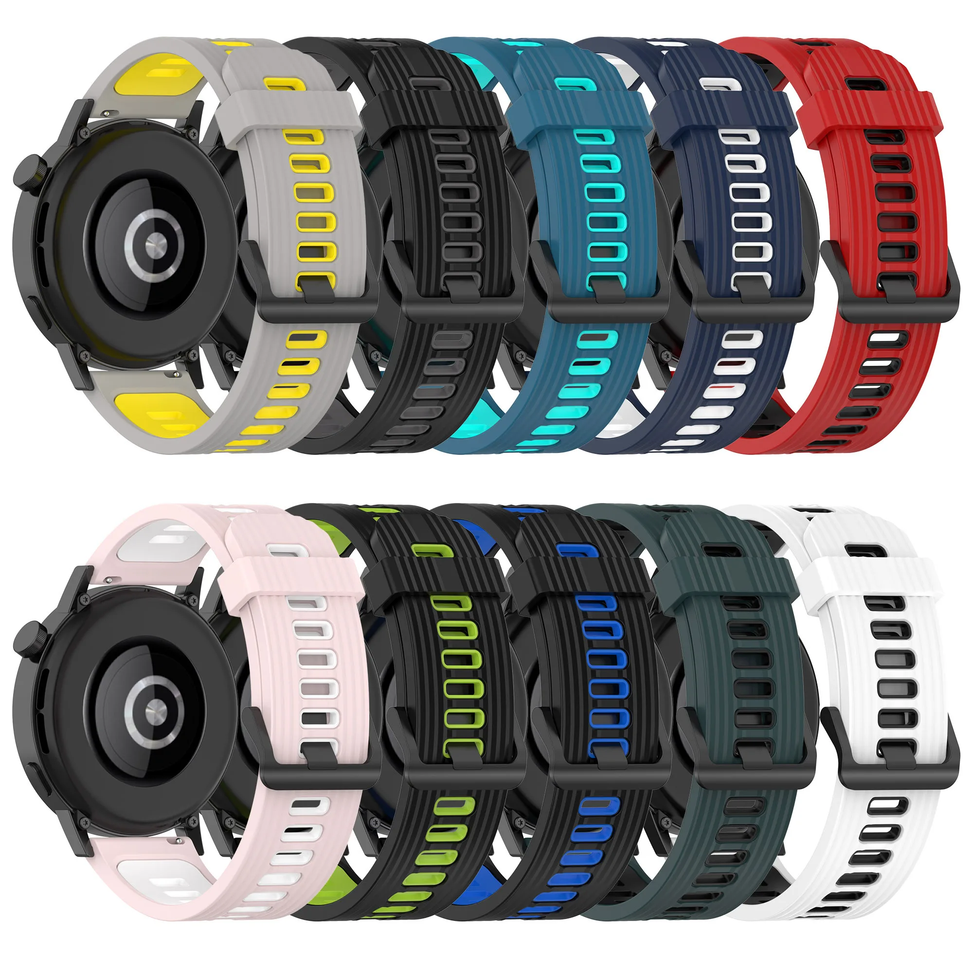 Silicone Band For HUAWEI WATCH GT 3 46mm/GT 2/Pro/Runner Quickfit bracelet Samsung Galaxy Watch 5/pro/4 6 Classic/Active 2 strap