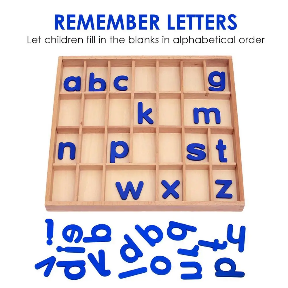 Kids Montessori Language Toys Wooden Movable Alphabet Preschool Early Learning Educational Toys