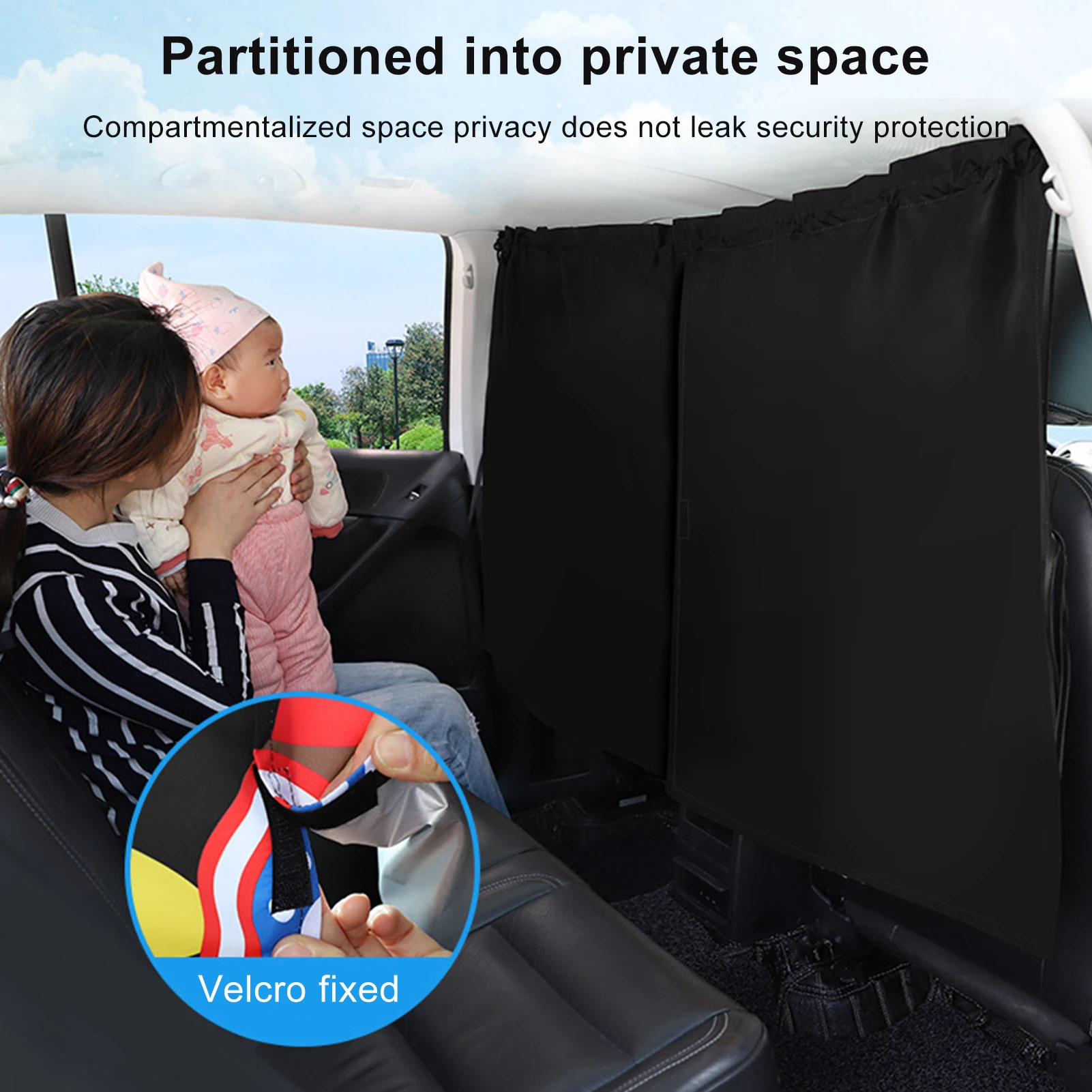 Car Privacy Curtains Auto Isolation Curtain Car Window Shades Curtain Divider Privacy Blackout Curtain For Automotive Interior