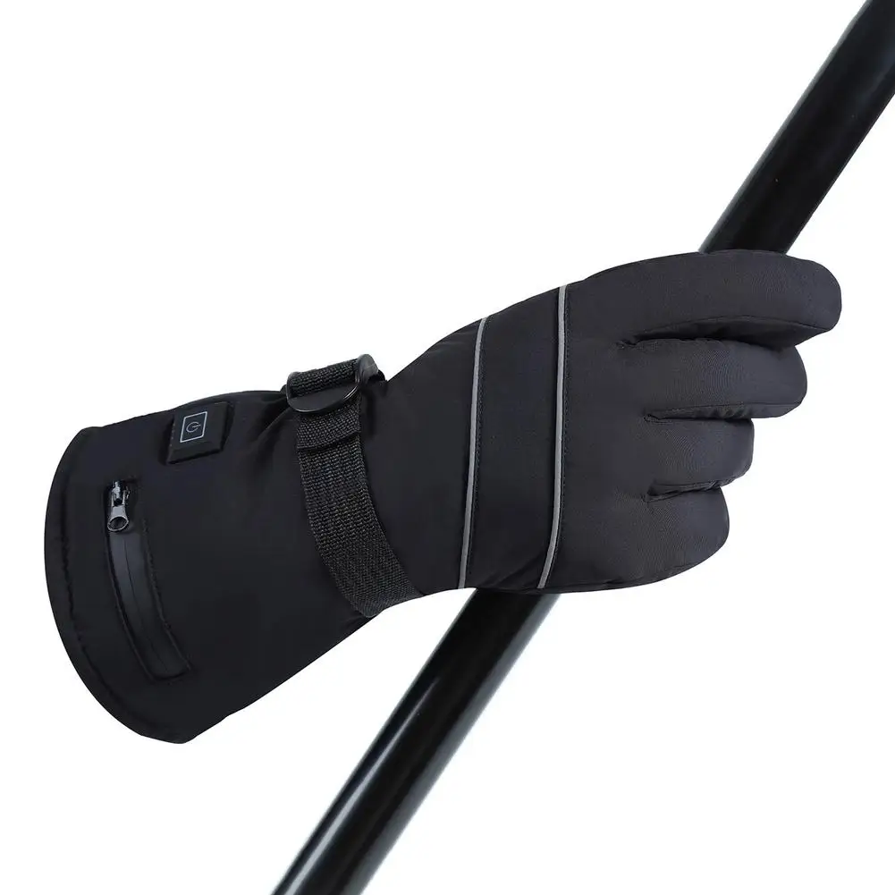 Winter Electric Heated Gloves Motorcycle Gloves Waterproof Heated Moto Touch Screen Battery Powered Cycling Gloves For Winter