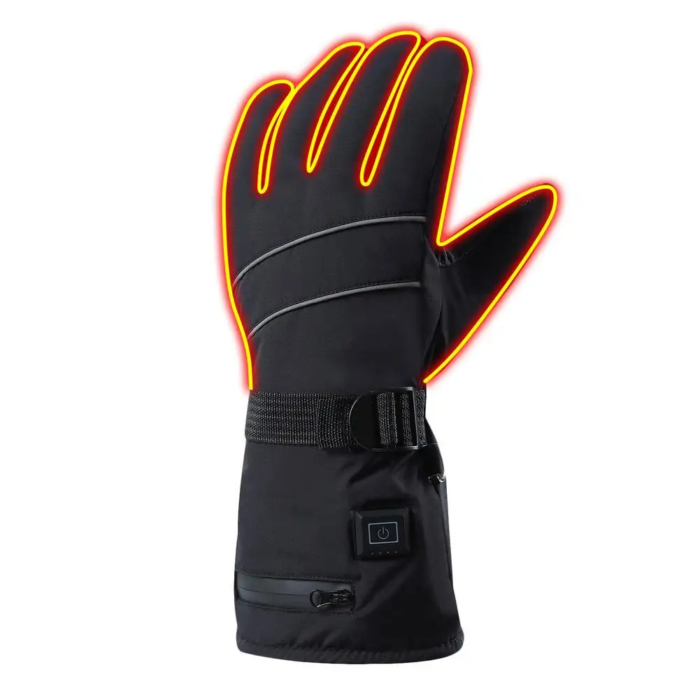 Winter Electric Heated Gloves Motorcycle Gloves Waterproof Heated Moto Touch Screen Battery Powered Cycling Gloves For Winter