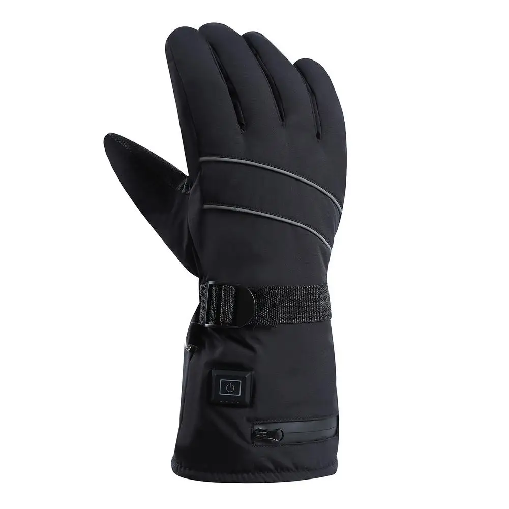 Winter Electric Heated Gloves Motorcycle Gloves Waterproof Heated Moto Touch Screen Battery Powered Cycling Gloves For Winter