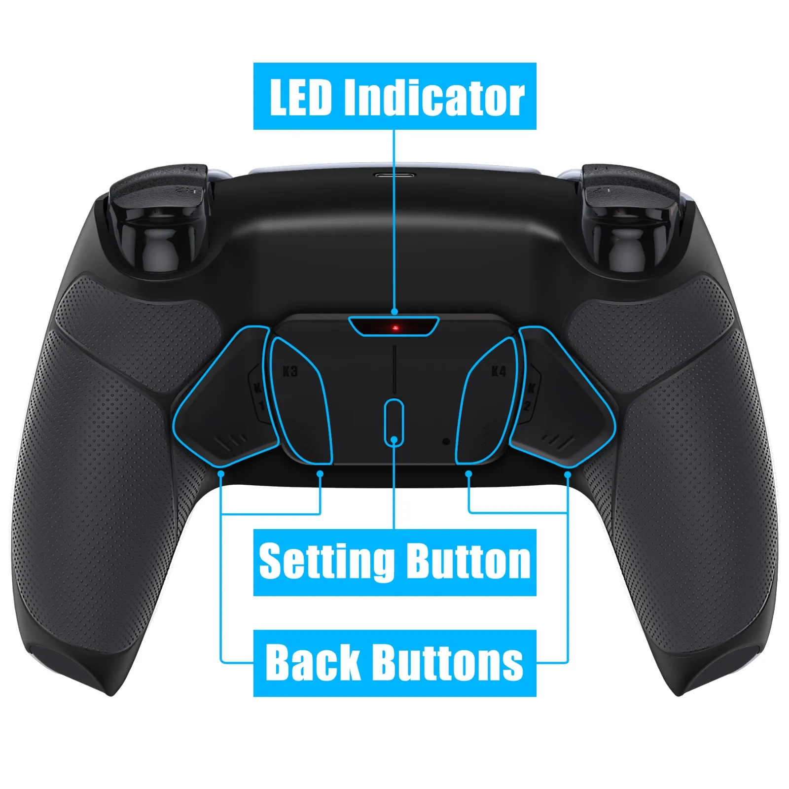 eXtremeRate Remappable RISE 4.0 Remap Kit, Upgrade Board & Redesigned Back Shell & 4 Back Buttons for ps5 Controller BDM-010&020