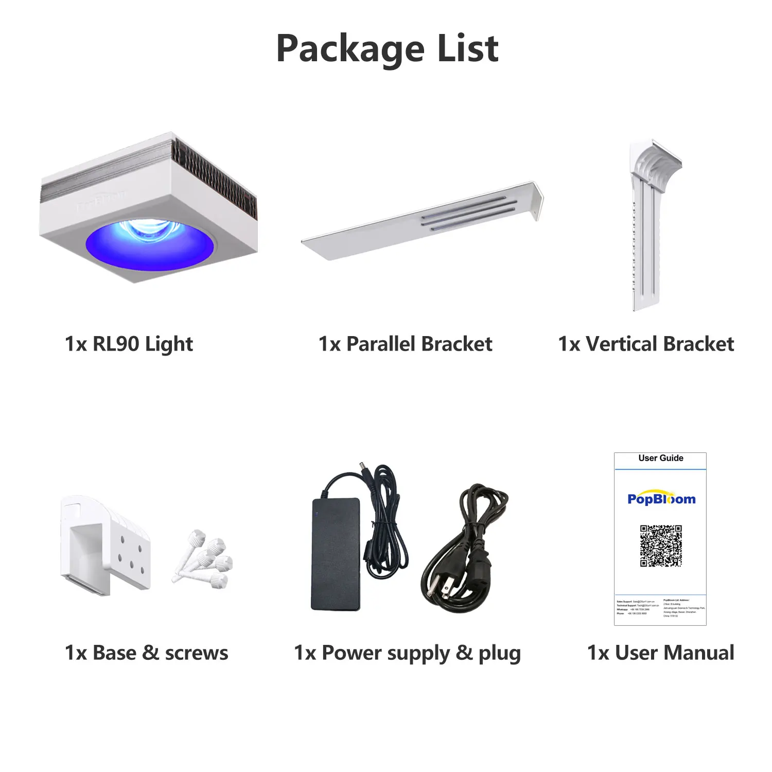 PopBloom WiFi Aquarium LED Light, Marine Aquarium Light,Full Spectrum for Saltwater Reef Coral SPS/LPS Fish Aquarium Tank