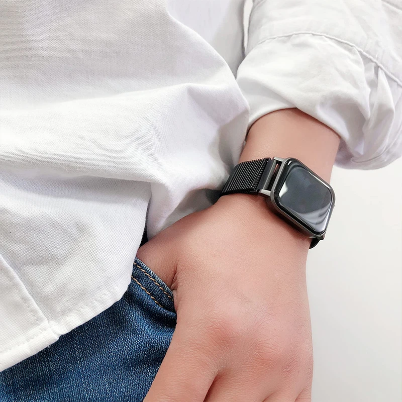 20mm 22mm Milanese band For Amazfit GTR/GTS-4-3-2-2e-Mini-Pro/stratos 2 Metal Magnetic Loop Bracelet Amazfit bip-U-S-3-Pro strap