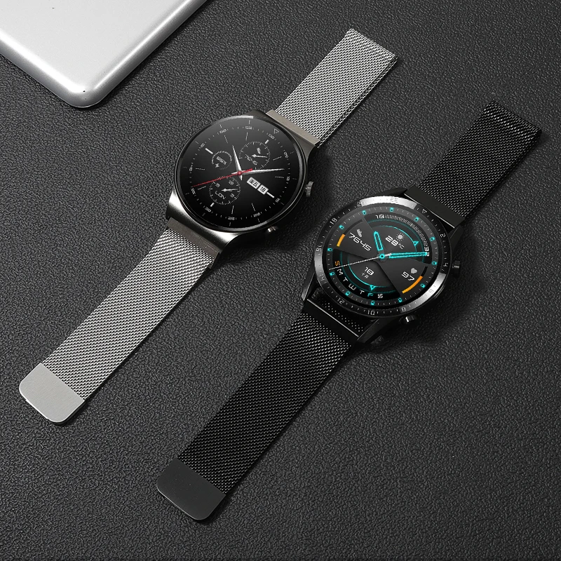 20mm 22mm Milanese band For Amazfit GTR/GTS-4-3-2-2e-Mini-Pro/stratos 2 Metal Magnetic Loop Bracelet Amazfit bip-U-S-3-Pro strap