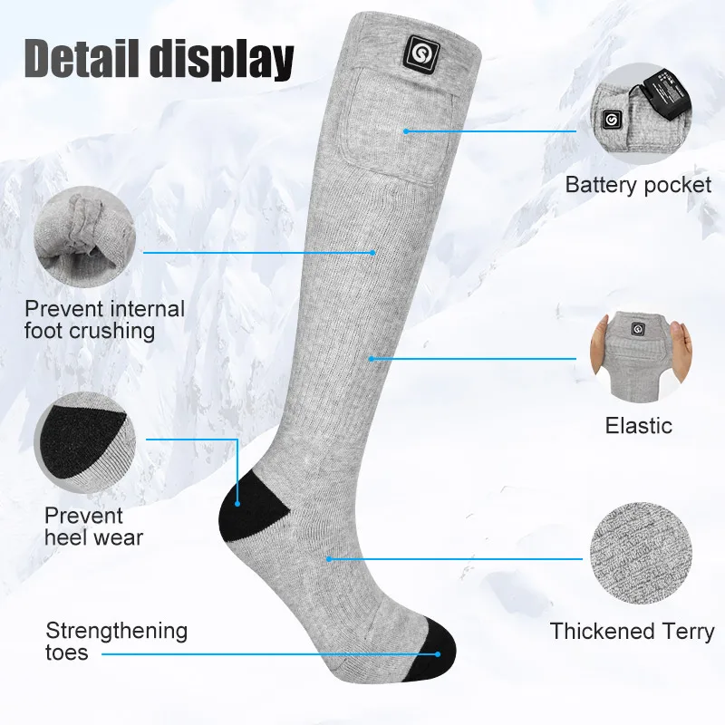 Savior Winter Electric Heated Socks Women Men Ski Camping Rechargeable Motorcycles Calcetines Thermal Calefactor Foot Warmer