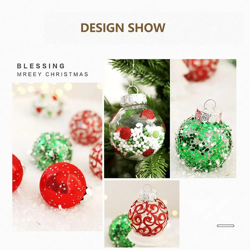 Christmas Tree Balls Hanging 25pcs Christmas Ball Ornaments Glittering Christmas Baubles PVC White Gold Ball Decorations Set