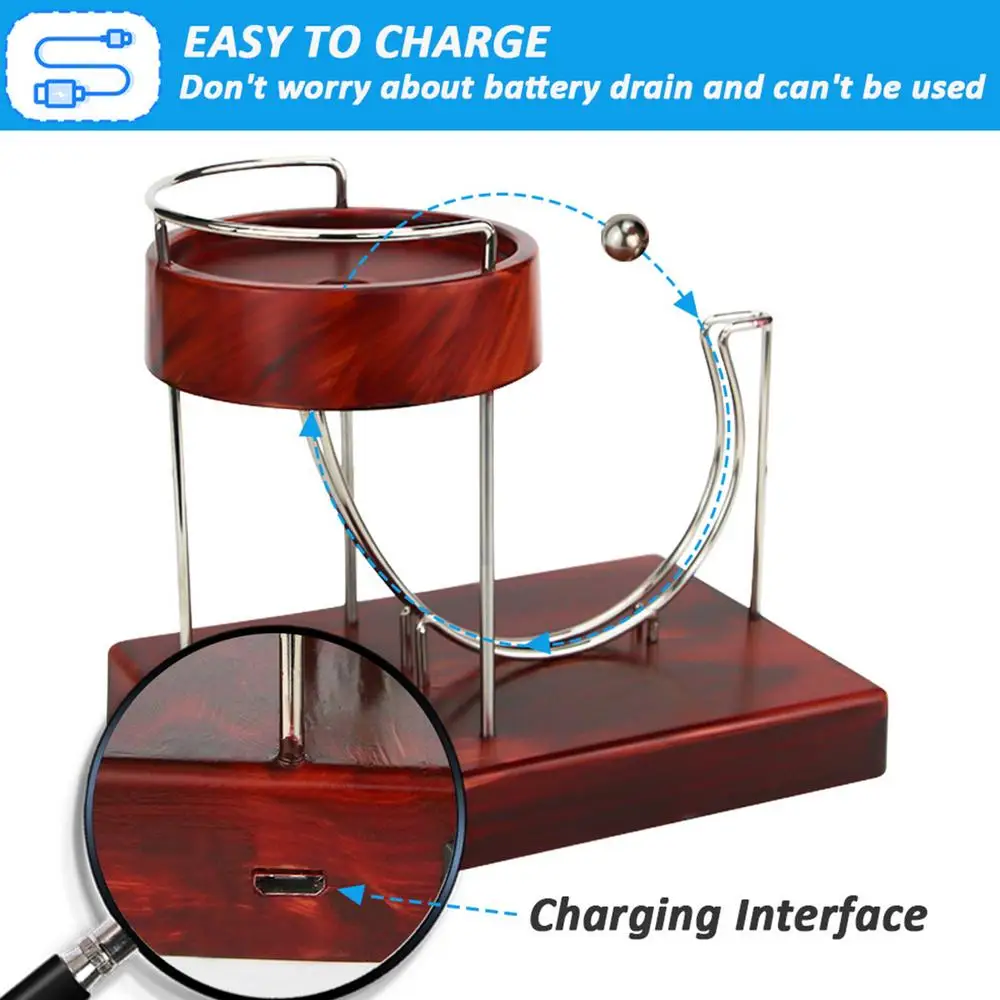 Perpetual Motion Machine Kinetic Art Wooden Sculpture Perpetual Motion Rolling Ball Perpetual Marble Motion Machine for Child's