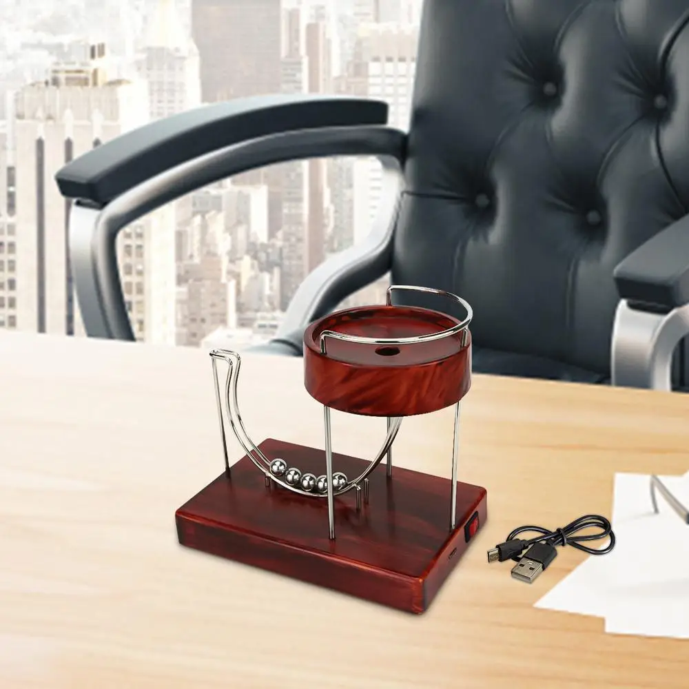 Perpetual Motion Machine Kinetic Art Wooden Sculpture Perpetual Motion Rolling Ball Perpetual Marble Motion Machine for Child's