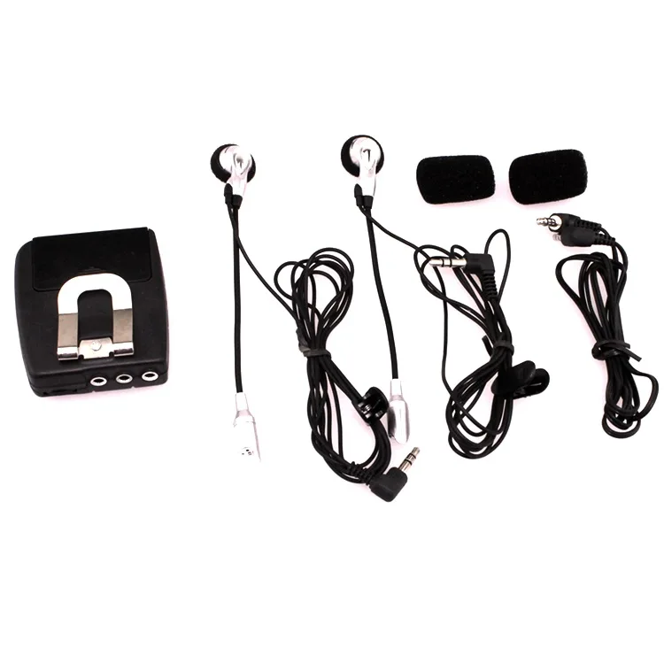 Black Plastic Motorcycle Intercom Host With Headphones Kit Helmet Wired Walkie Talkie Motorcycle Portable Audio Wired Headset